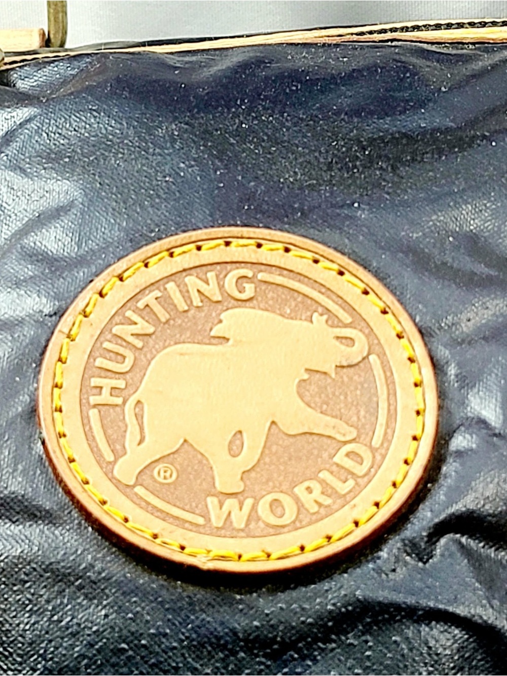 Hunting World Black Duffel with Tan Leather Trim - Picture 5 of 8